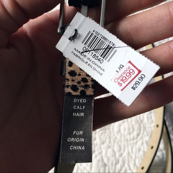 Last one! Express Leopard Calf Hair Belt - Picture 6 of 7